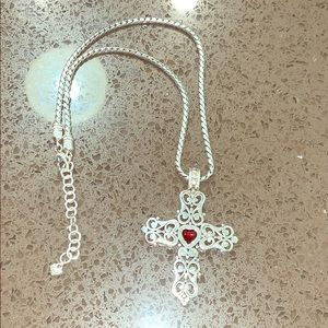Brighton’s silver cross necklace